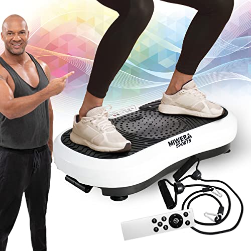 Miweba Sports Fitness 2D Vibrationsplatte MV100 | 3 Jahre Garantie - 250 Watt - 3 multidimensionale Vibrationszonen - Oszillierend - Abnehmen - Fettverbrenner - Fitnessgeräte für Zuhause (Weiß) von Miweba Sports