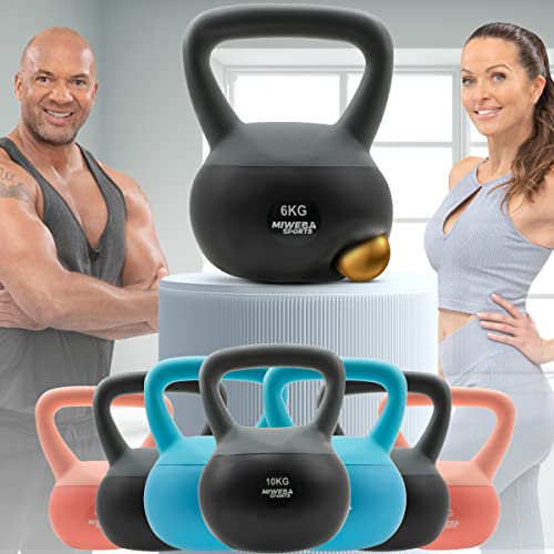 Miweba Sports Soft Kettlebell KB-100 | 4/6 / 8/10 kg Gewichte - Kugelhantel Weich - Kugelgewicht - Schwunghantel - Hanteln - Hantel für Indoor & Outdoor - Bodenschonend (6.0 kg Grau) von Miweba Sports