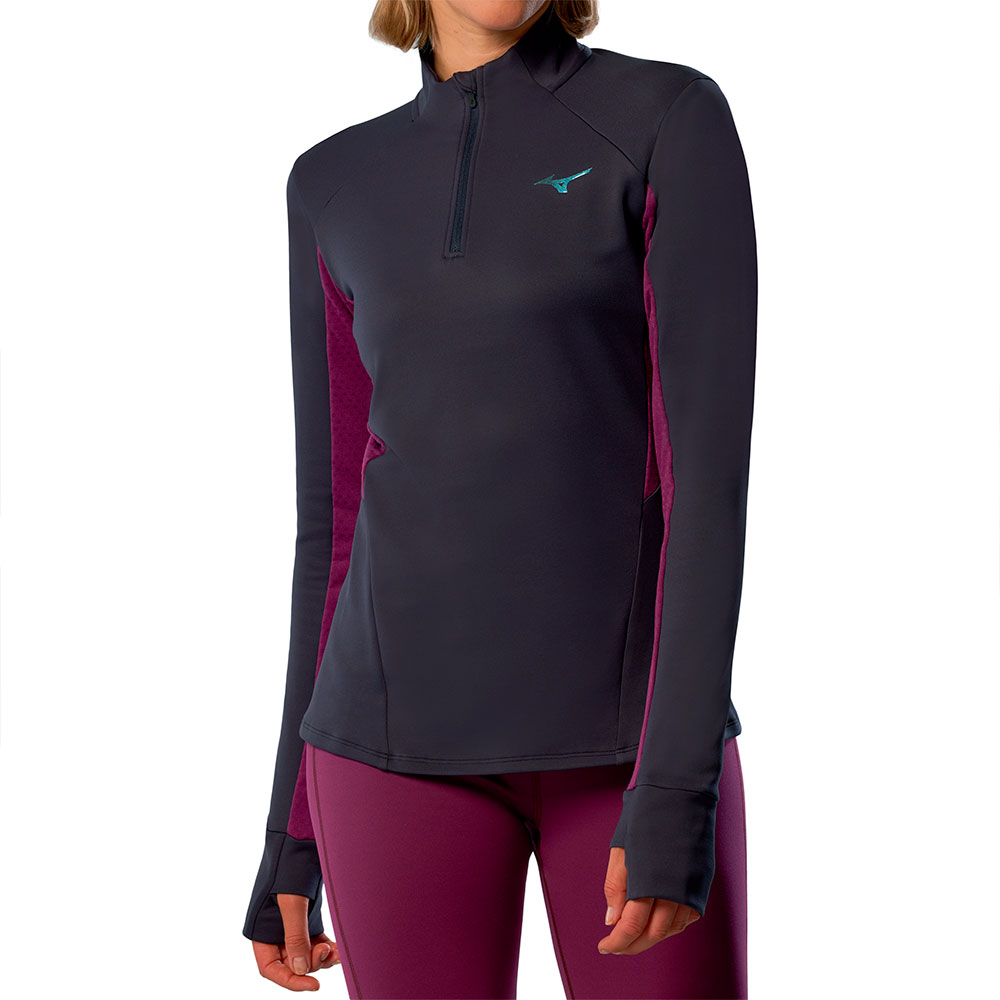 Mizuno Active Warmalite Half Zip Sweatshirt Blau L Frau von Mizuno