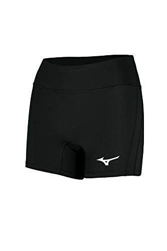 Mizuno Damen Volleyball-Shorts mit erhöhter Innenbeinlänge 10,2 cm, Damen, Elevated 4" Inseam Volleyball Short, schwarz, Large von Mizuno