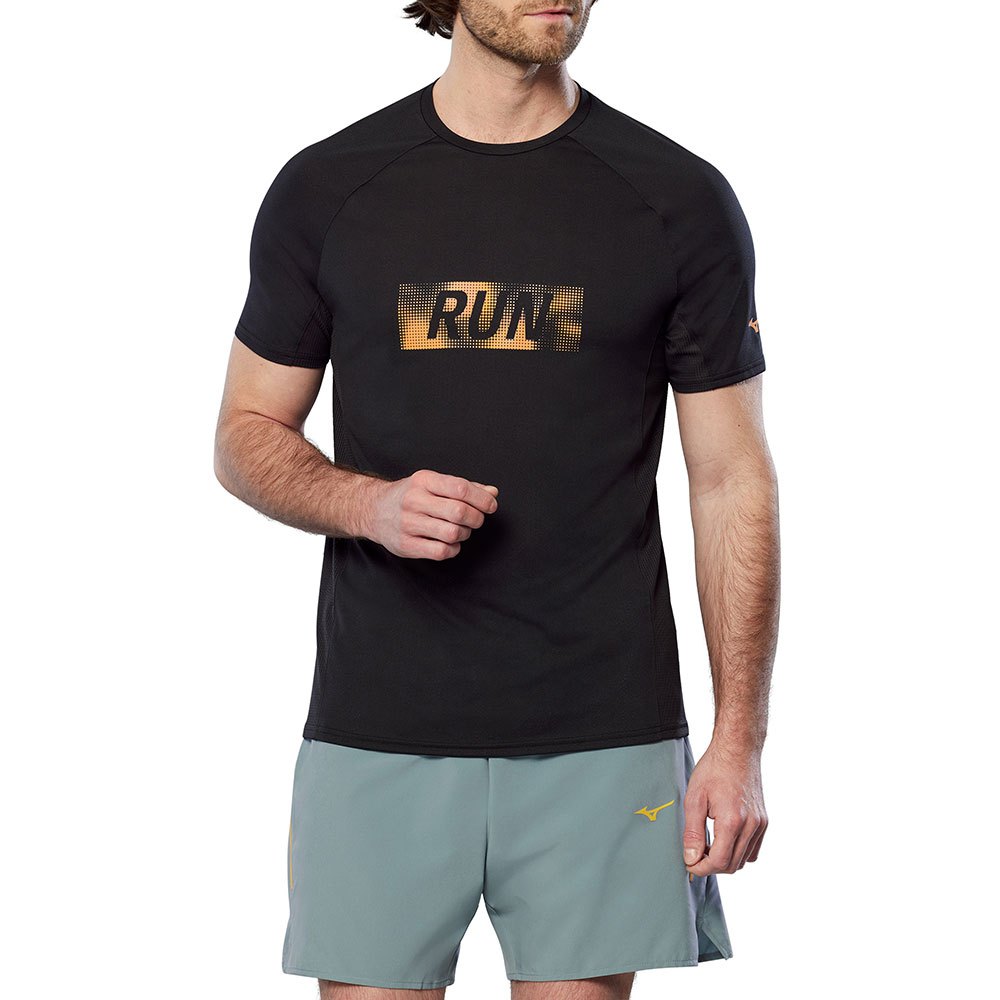Mizuno Dryaeroflow Graphic Short Sleeve T-shirt Schwarz XL Mann von Mizuno