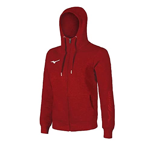 Mizuno Sweat Fz Hoodie Sweatshirt für Herren, Herren, Sweatshirts, 32EC8500, Rot, XXL von Mizuno