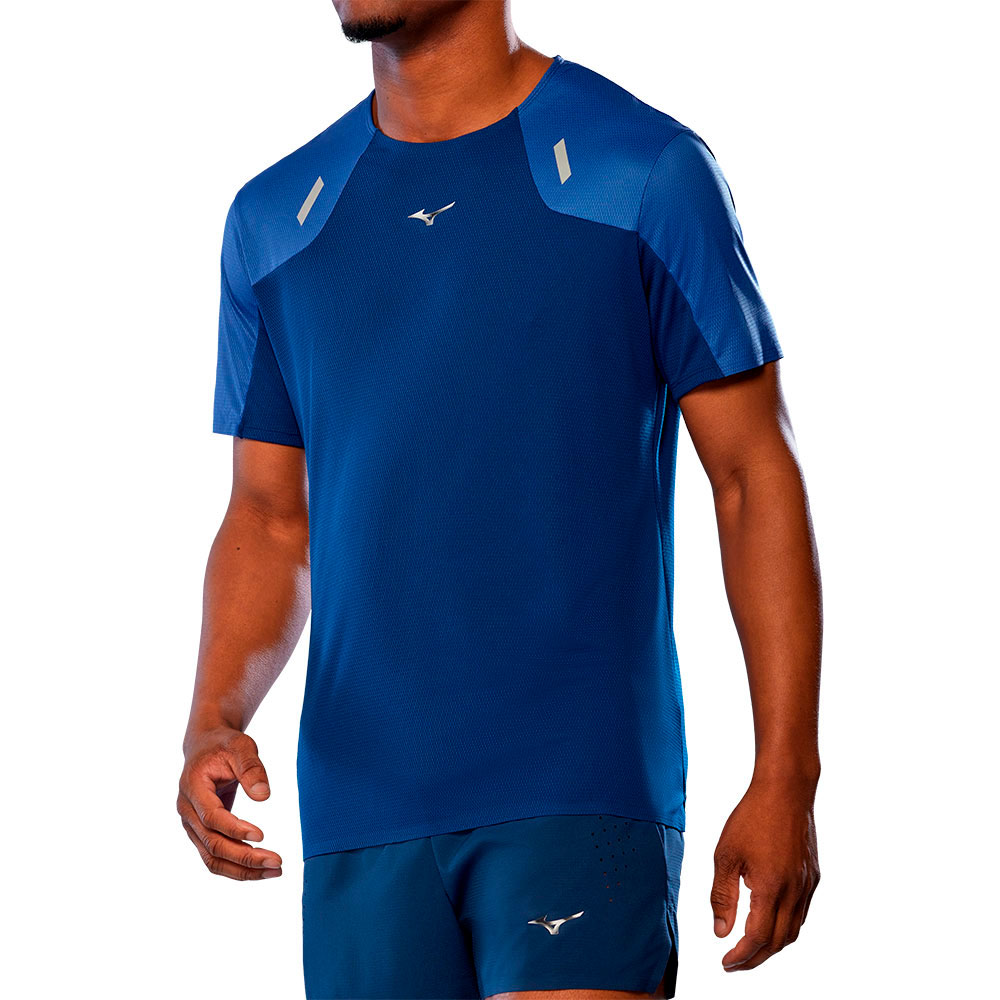 Mizuno Tech Light Short Sleeve T-shirt Blau M Mann von Mizuno