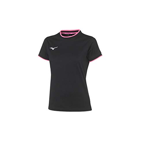 Mizuno Tee W T-Shirt für Damen XS Schwarz/Pink (Black/pink Fluo) von Mizuno