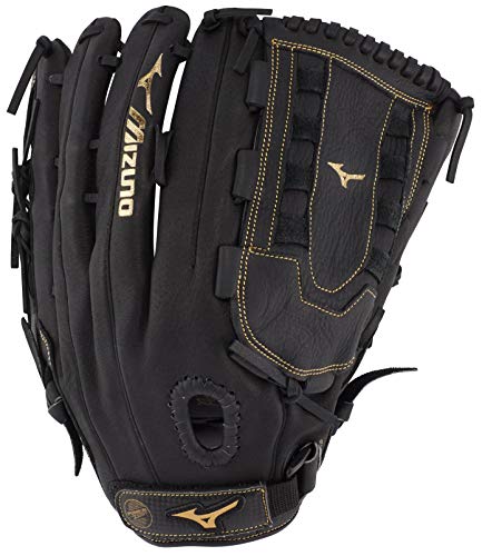Mizuno Unisex's GPM1405 Premier Series Slowpitch Softball-Handschuhe, 35,6 cm, Schwarz/Gold Tartan U Web von Mizuno