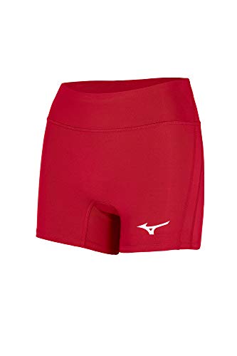 Mizuno Volleyball-Shorts für Damen, 10,2 cm Schrittlänge, Rot, Größe L von Mizuno