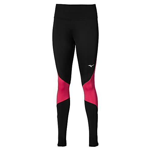 Mizuno Waramlite Running Tights Black/Rose Red XS von Mizuno