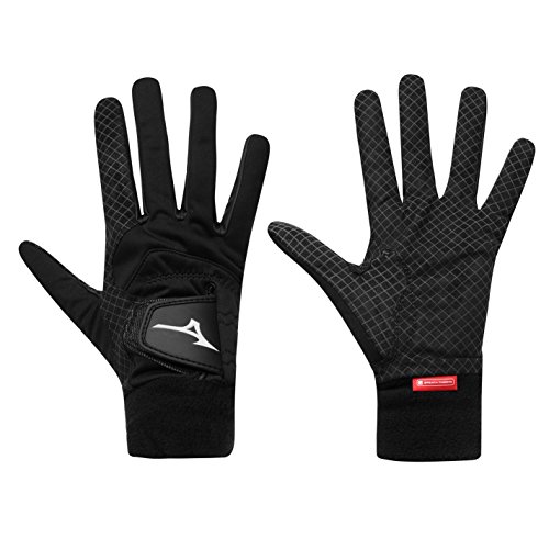 Pair of 2018 Mizuno ThermaGrip Mens Thermal Playing Golf Gloves Black Large von Mizuno