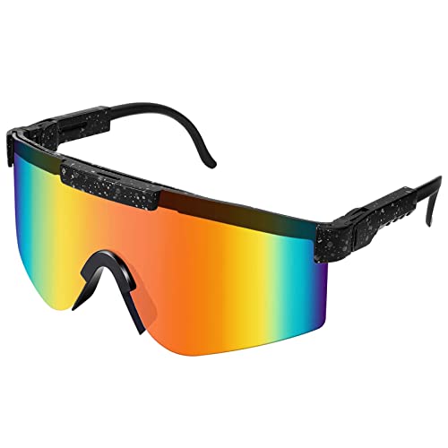Fahrradbrille, Sport Sonnenbrille, Polarisierte Sportbrille für Herren Damen, Sportsonnenbrille Fahrrad Sonnenbrille TR90 Rahmen UV 400 Schutz,Schutzbrille für Outdooraktivitäten Radfahren Laufen Glof von Mkitnvy