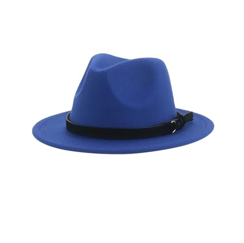 Mnjyihy Kinderhut Mädchen Jungen Kleine Hüte Für Frauen 52 cm 54 cm Niedliche Fedoras Kinderfilzhut Solide Panama Jazz Caps Blue 52 54cm(Kids) von Mnjyihy
