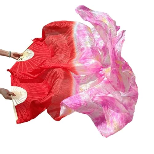 Mnjyihy Tanzfächer Aus Echter Seide Bauchtanzfächer EIN Paar Verlängerte Fächer Handgefertigte Farbige Batik Tanzfächer Aus Seide FS826 280cm 1 Pair von Mnjyihy