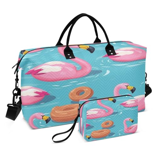 3946-flamingo Reisetasche, Reisetasche, Fitnessstudio, Yoga, Handgepäcktasche für Männer und Frauen, Wochenendtasche, Flamingo, Einheitsgröße, Reisetasche von Mnsruu