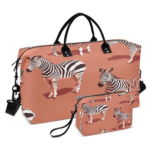 4415-zebra Reisetasche für Fitnessstudio, Yoga, Handgepäcktasche für Männer und Frauen, Wochenendtasche, Zebra (3), Einheitsgröße, Reisetasche von Mnsruu