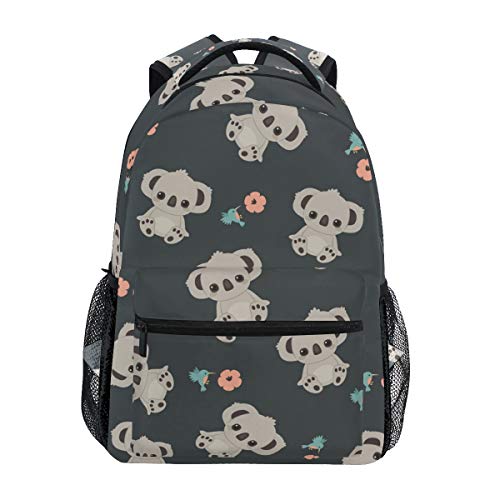 Koala-Rucksack mit Blumen, Schultasche, Reise-Tagesrucksack, Rucksack für Studenten, Jungen, Mädchen, Laptop-Rucksack von Mnsruu