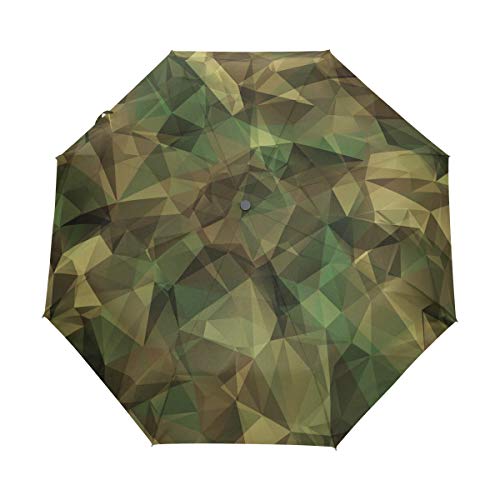 Kompakter Reise-Regenschirm, Militär-Tarnmuster, automatisches Öffnen und Schließen, winddicht, UV-beständig, Mehrfarbig, Einheitsgröße von Mnsruu