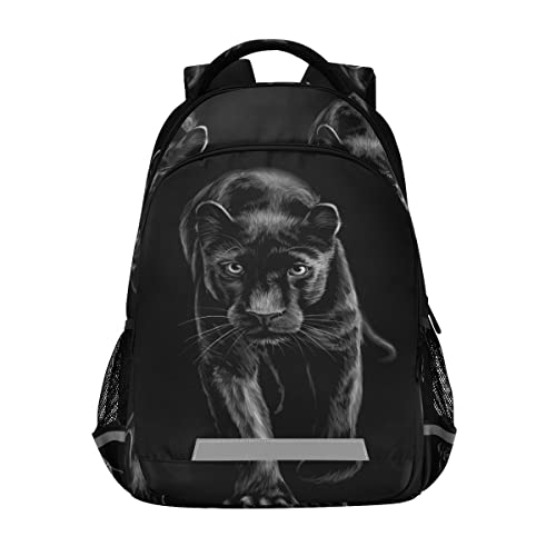 Panther Animal Schwarz Rucksäcke für Kinder Schulranzen Studentenrucksack Büchertasche für Jungen Mädchen Freizeittasche, Mehrfarbig, Einheitsgröße von Mnsruu