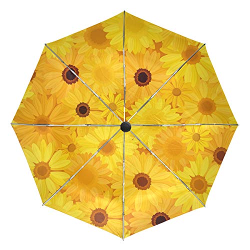 Regenschirm Taschenschirm sturmfest Auf-Zu Automatik wasserabweisend klein leicht kompakt Windproof (Schwarz) von Mnsruu