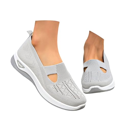 Sneaker Damen Weiss - Weite H Schuhe - Breite Fuß Orthopädische Sommerschuhe - Sommer Leicht Walkingschuhe Atmungsaktives Frauen Diabetiker Gesundheitsschuhe Bequeme Outdoor Turnschuhe, 37 von Mobanna