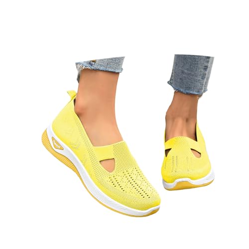 Sneaker Damen Weiss - Weite H Schuhe - Breite Fuß Orthopädische Sommerschuhe - Sommer Leicht Walkingschuhe Atmungsaktives Frauen Diabetiker Gesundheitsschuhe Bequeme Outdoor Turnschuhe, 41 von Mobanna