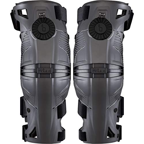 Mobius Orthese X8 (Paar) – Grau/Schwarz – X-Large Knieschützer Unisex Erwachsene, FR (Größe Hersteller: XL) von Mobius