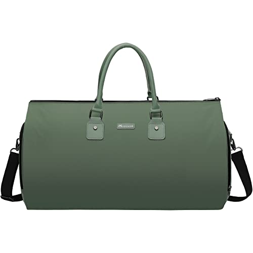 Modoker Wandelbare Kleidersäcke für Reisen, Handgepäck für Damen und Herren, Weekender – 2 in 1 hängender Koffer, Anzug, Reisetaschen, grün von Modoker