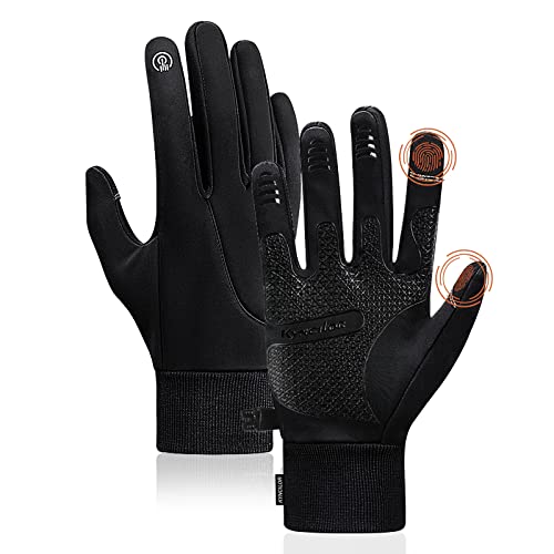 Mokani Handschuhe Herren Winter, Touchscreen rutschfeste Fahrradhandschuhe, Warm Thermo Winterhandschuhe, Winddichte Laufhandschuhe Wasserabweisende Sporthandschuhe (S/M/L/XL) von Mokani