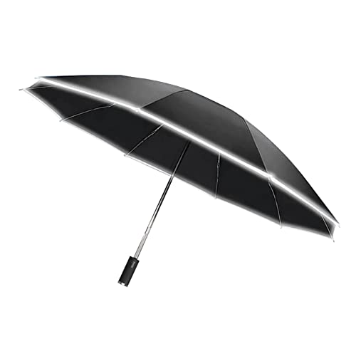 Mokernali Umgekehrter Faltbarer Regenschirm, Umgedrehter Reiseschirm, Automatischer Auf-/Zu-Regenschirm Mit Nachtreflektierenden Streifen, Winddichter, Sonnenfester Tragbarer Regenschirm(Schwarz) von Mokernali