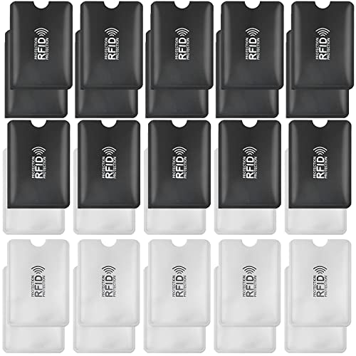 Molain RFID Sperrhüllen, 30 Stück RFID Kartenhalter Identität Kreditkartenhüllen Set Kartenschutz für Damen Herren (15 schwarz + 15 weiß) von Molain