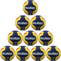 10er Ballpaket molten Handball H2X3400-NR Gr.2 blau/gelb/rot von Molten