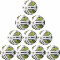 10er Ballpaket molten School MasteR Fußball F5A-SM weiß/grün/silber 5 von Molten
