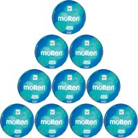 10er Ballpaket molten School MasteR Handball H2F-SM grün/blau 2 von Molten