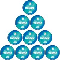 10er Ballpaket molten School MasteR Handball H3F-SM grün/blau 3 von Molten