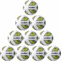 10er Ballpaket molten Trainings Fußball F5A3400-G weiß/grün/silber 5 von Molten