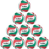 10er Ballpaket molten Volleyball Miniball Weiß/Grün/Rot Gr. 135g, Ø150 mm von Molten