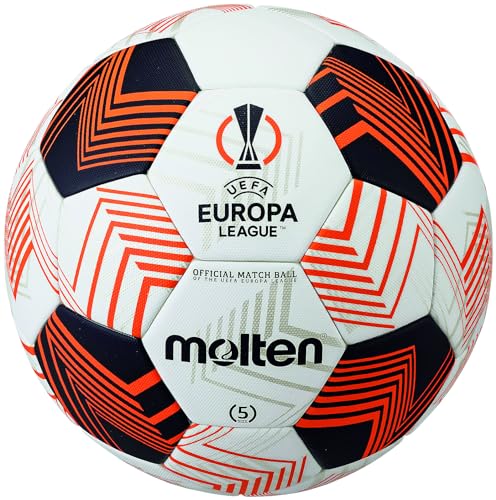 Molten 5000 UEL Fußball | Offizieller Spielball der UEFA Europa League | Accentec Accuracy Enhancing Bonded Matte Texture FIFA Quality Pro Ultimate | Größe 5 – für Jungen und Mädchen ab 14 Jahren & von Molten