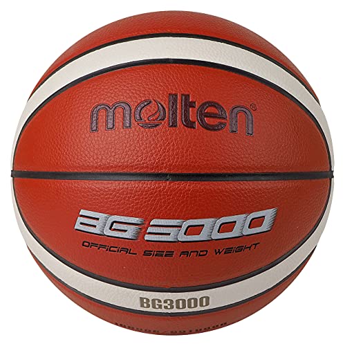 Molten BG3000 Basketball, Innen / Außen, Kunstleder, Größe 7, Orange / Elfenbein, Geeignet für Jungen ab 14 Jahren und Erwachsene (B7G3000) von Molten