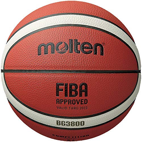 Molten BG3800 Series Indoor/Outdoor Basketball, FIBA genehmigt, Größe 7, zweifarbiges Design, Modell: B7G3800 von Molten