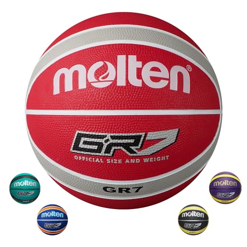 Molten Basketball, Größe 7, Rot / Weiß / silberfarben von Molten