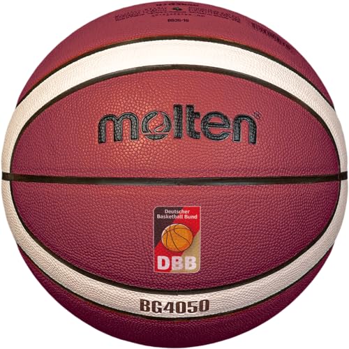 Molten Basketball B6G4050-DBB, Top Spielball, Premium Synthetik-Leder, 12 Felder, Größe 6 von Molten