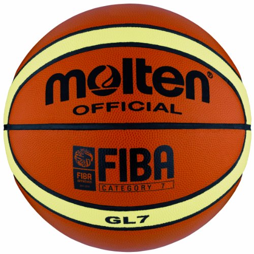Molten Basketball aus genarbtem Leder, FIBA-Zertifiziert orange Size 6 von Molten