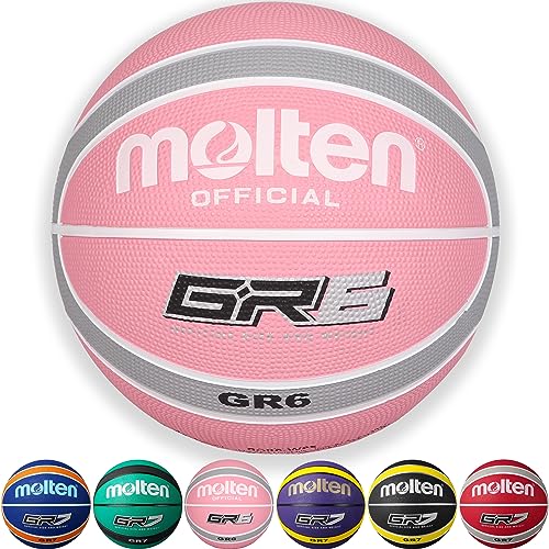 Molten Unisex Jugend Gr Damen BGR6-WPS Basketball, rosa/silberfarben, Größe 6 von Molten
