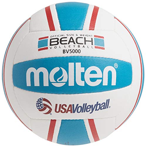 Molten Kinder Bv5000-3 BV5000 Elite Beachvolleyball, rot/blau, Official Size and Weight von Molten