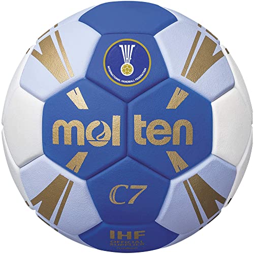 Molten Unisex – Erwachsene Trainingsball Handball, blau/weiß/Gold, Größe 1 von Molten