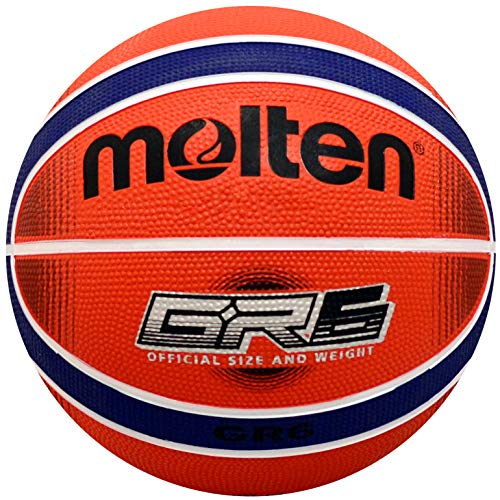 Molten Premium 12 Panel Design Gummi Basketball, rot/blau, Größe 6 von Molten