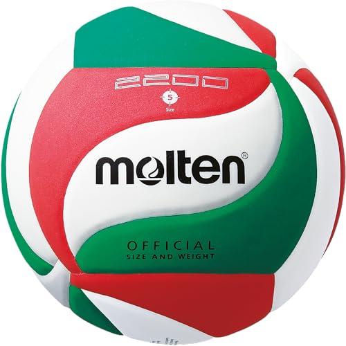 Molten Trainingsball-V5M2200 weiß/grün/rot 5 von Molten