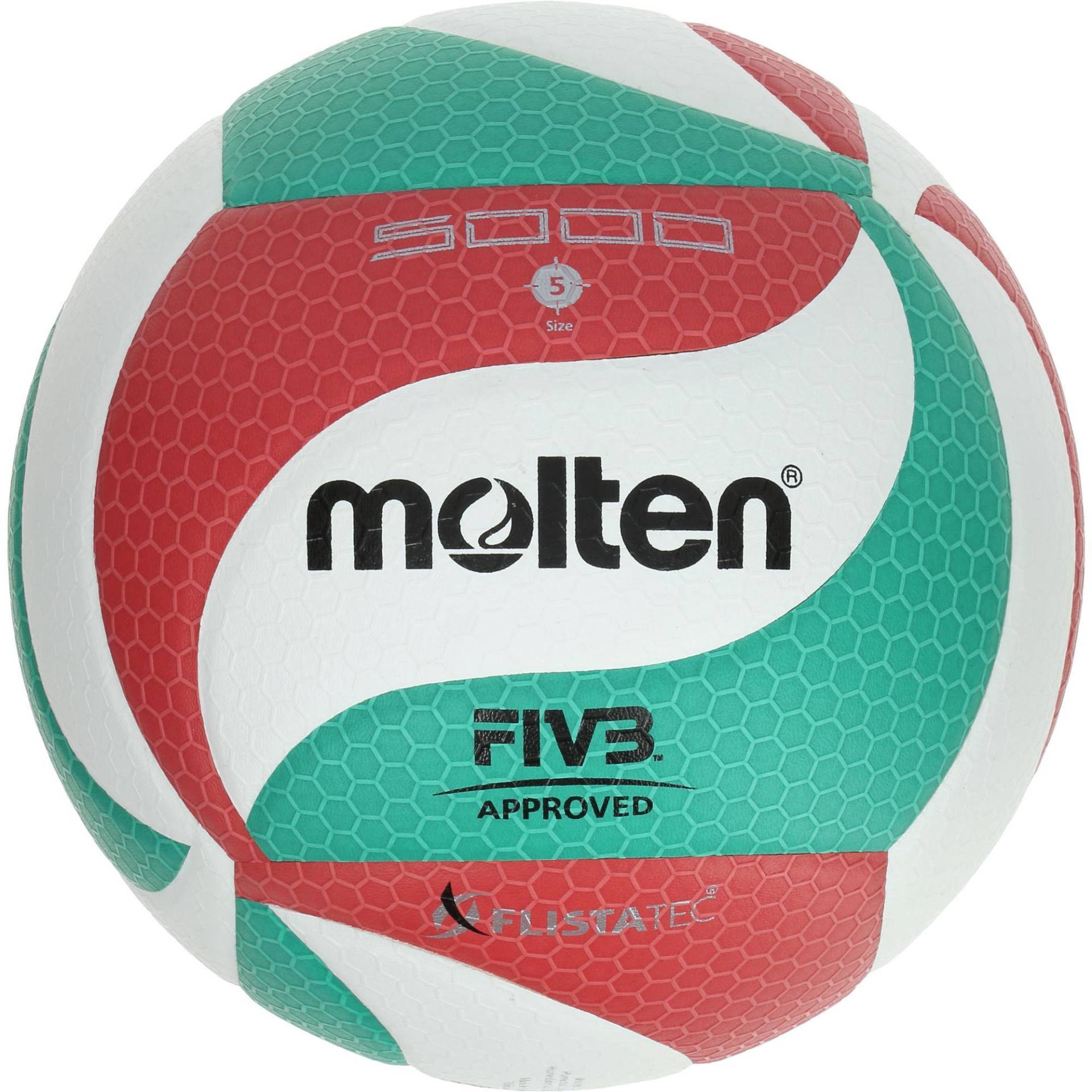 Volleyball Grösse 5 - Molten 5000 Indoor FIVB geprüft grün/rot von Molten