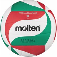 molten Volleyball V5M2000 Trainingsball weiß/grün/rot Gr. 5 von Molten