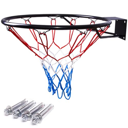 molti Basketballkorb Ø 45cm Wandmontage | Basketballring Basketball mit Ring und Netz Schwarz | | Indoor & Outdoor von molti