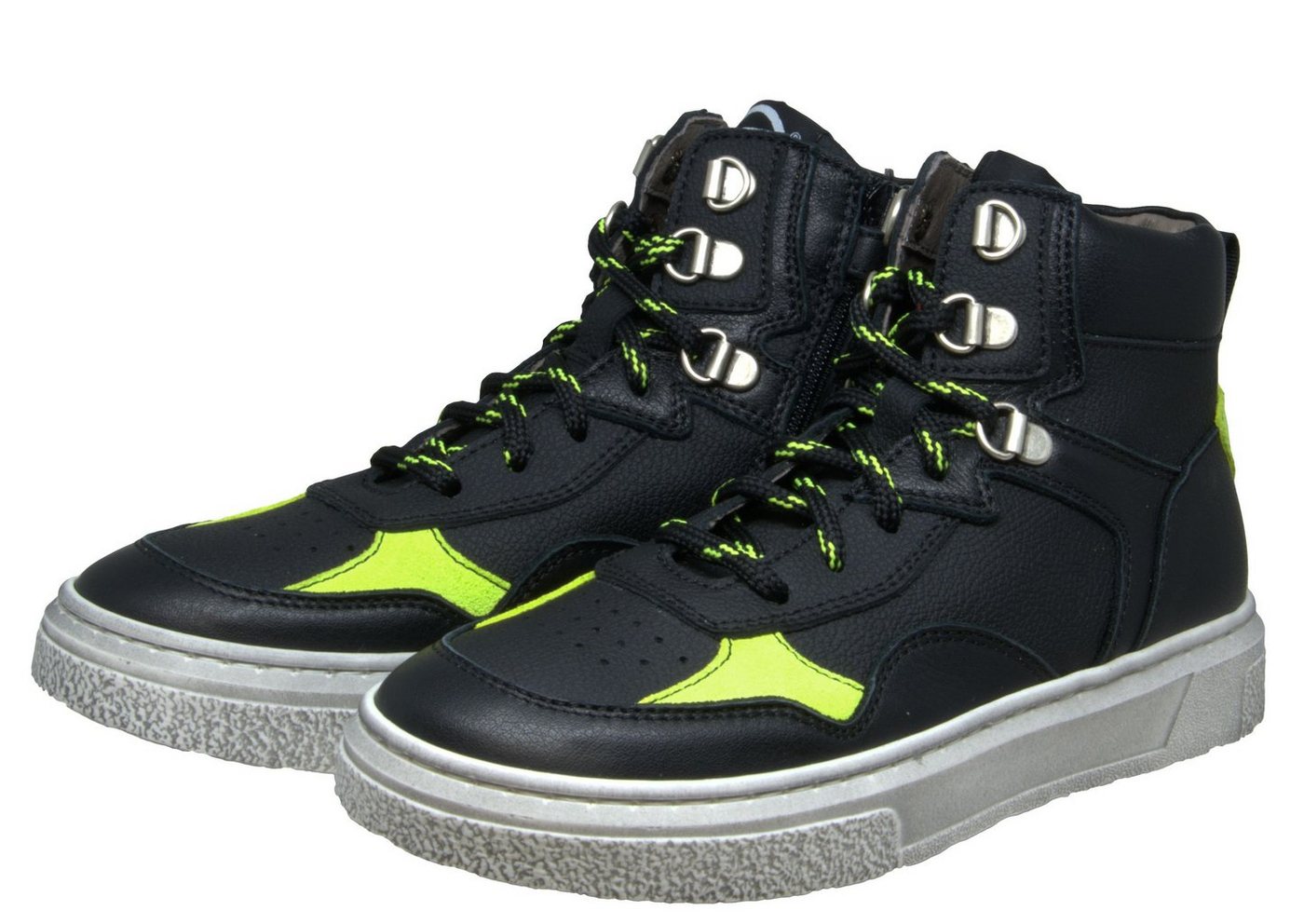 Momino Momino 4150 coole high top Sneakers aus Leder neon schwarz Sneaker von Momino