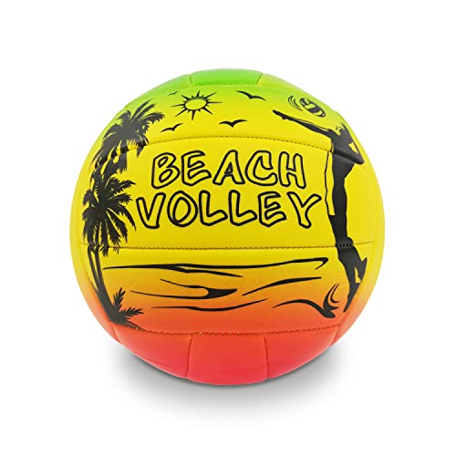 Mondo Toys - Spielball Volleyball RAINBOW - Größe 5 Indoor, Outdoor, Beach, PVC Sponge Soft Touch - 23030 von Mondo